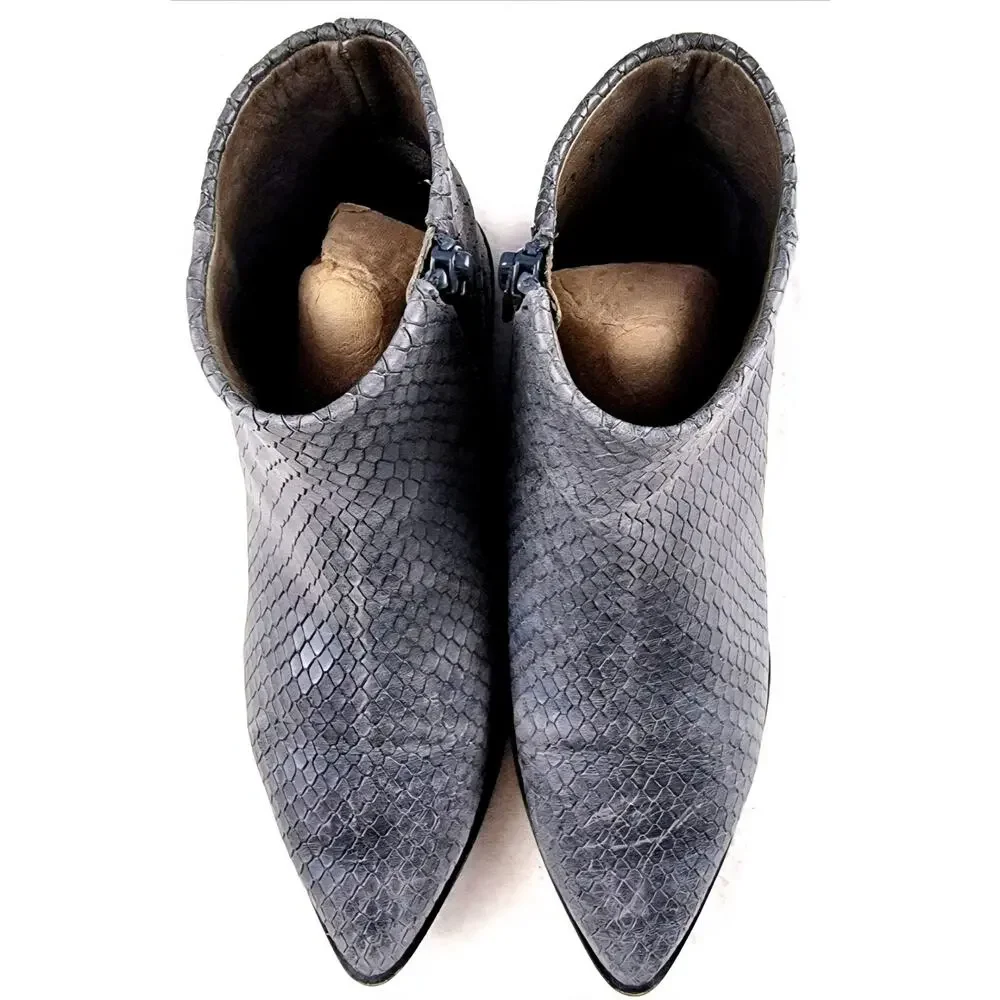 Coclico Apropos Snake Embossed Leather Booties EU 37.5 Made in Spain